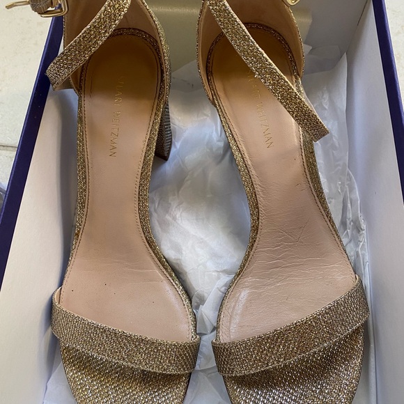 Stuart Weiztman Barely Nude Sparkle Heels - Picture 1 of 11